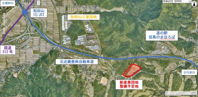 新産業団地整備予定周辺図